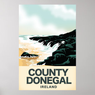 Póster Cartel de viaje a la costa de County Donegal