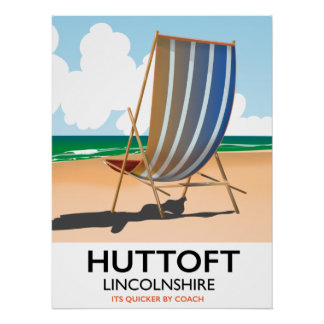 Póster Cartel de viaje a la costa de Huttoft.