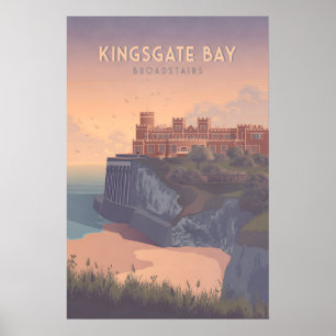 Póster Cartel de viaje a la costa de Kingsgate Bay Broads