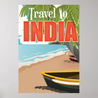 Póster Cartel de viaje a la India