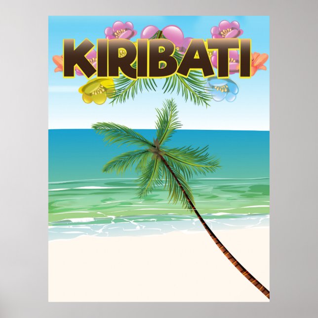 Póster cartel de viaje a la isla de Kiribati (Frente)