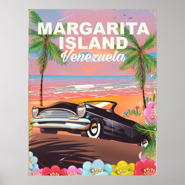 Póster Cartel de viaje a la Isla Margarita - Venezuela (Frente)