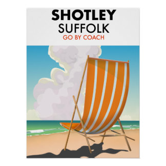 Póster Cartel de viaje a la playa de Shotley Suffolk