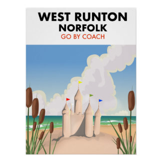 Póster Cartel de viaje a la playa de West Runton Norfolk
