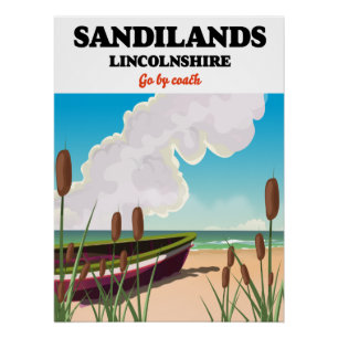 Póster Cartel de viaje a la playa Sandilands Lincolnshire