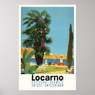 Póster Cartel de viaje a Locarno Suiza Lago Maggiore