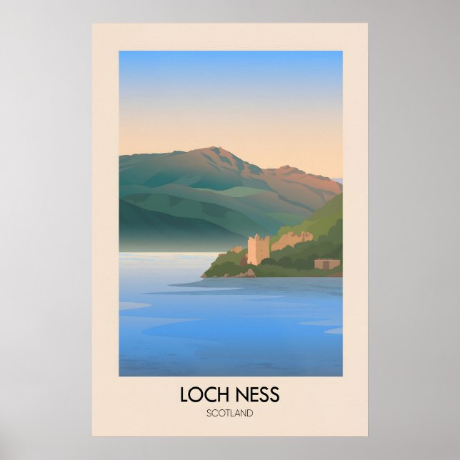 Póster Cartel de viaje a Loch Ness Escocia (Frente)