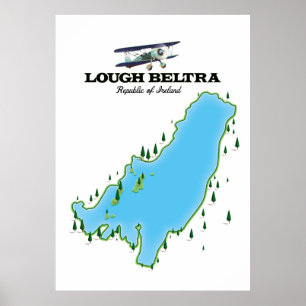 Póster Cartel de viaje a Lough Beltra Irlanda