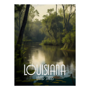 Póster Cartel de viaje a Louisiana EE. UU.