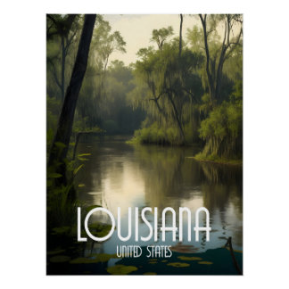 Póster Cartel de viaje a Louisiana EE. UU.