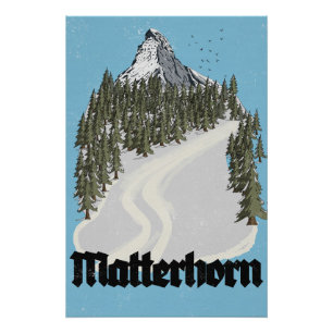 Póster Cartel de viaje a Matterhorn Suiza