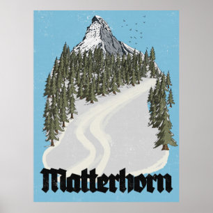 Póster Cartel de viaje a Matterhorn Suiza