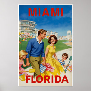 Póster Cartel de viaje a Miami 