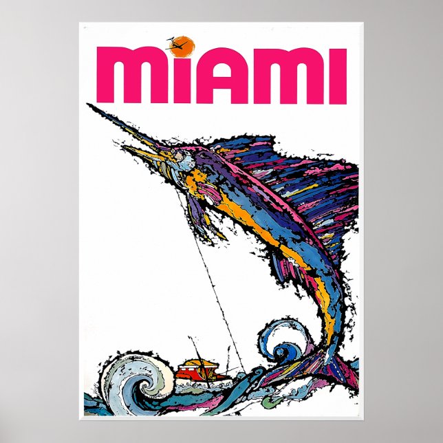 Póster Cartel de viaje a Miami, Florida  (Frente)