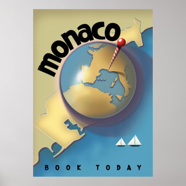 Póster Cartel de viaje a Mónaco  (Frente)