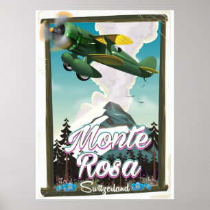 Póster Cartel de viaje a Monta Rosa Suiza