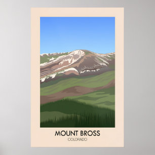 Póster Cartel de viaje a Monte Bross Colorado EE. UU.