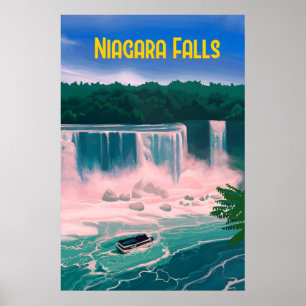 Póster Cartel de viaje a Niagara Falls