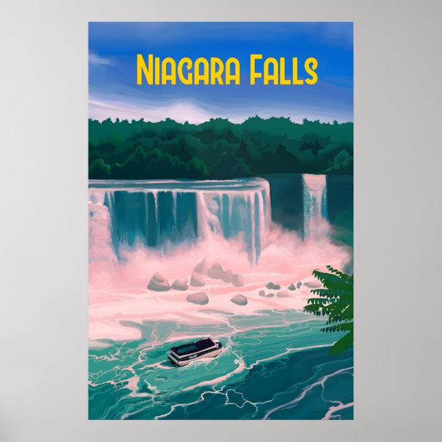 Póster Cartel de viaje a Niagara Falls (Frente)