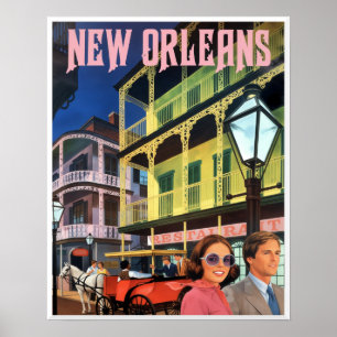 Póster Cartel de viaje a Nueva Orleans