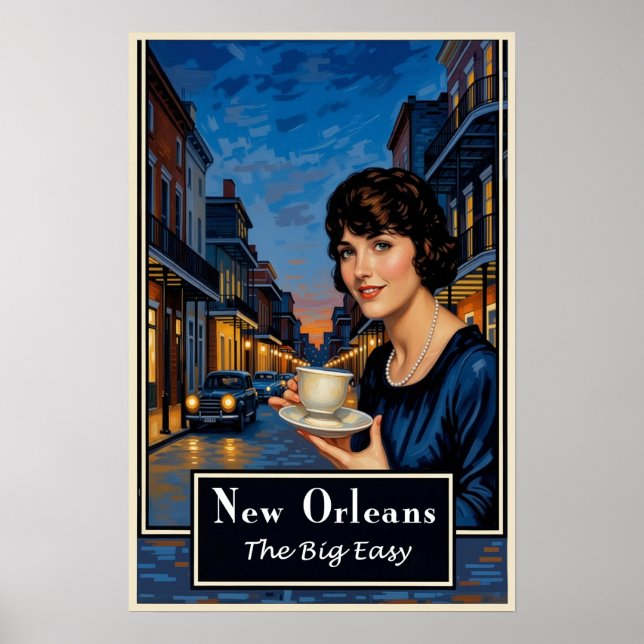Póster cartel de viaje a Nueva Orleans  (Frente)