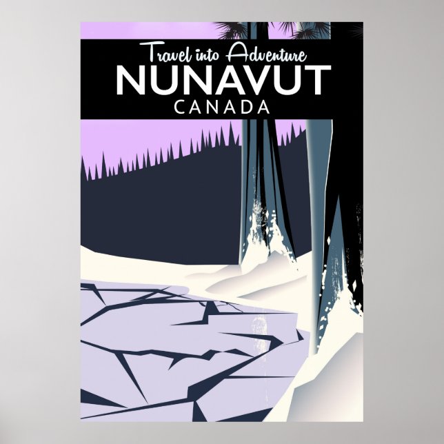 Póster Cartel de viaje a Nunavut Canadá (Frente)