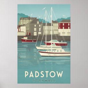 Póster Cartel de viaje a Padstow Cornwall
