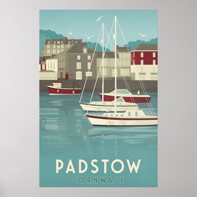 Póster Cartel de viaje a Padstow Cornwall (Frente)
