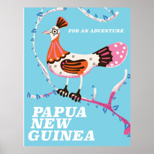 Póster Cartel de viaje a Papúa Nueva Guinea