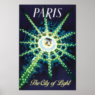 Póster cartel de viaje a París