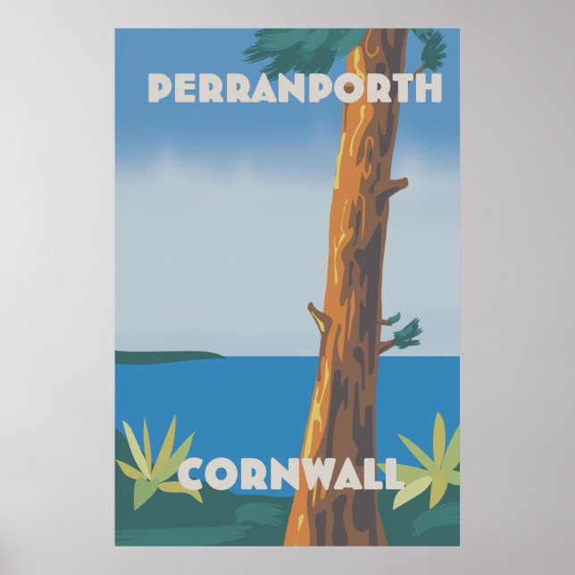 Póster Cartel de viaje a Perranporth Cornwall (Frente)