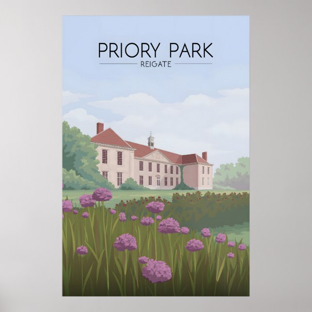 Póster Cartel de viaje a Priory Park Reigate (Frente)