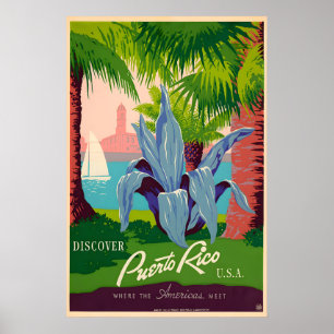 Póster Cartel de viaje a Puerto Rico