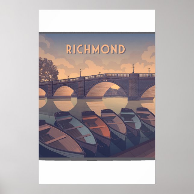Póster Cartel de viaje a Richmond Londres (Frente)