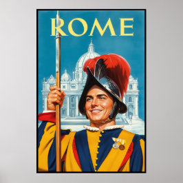 Póster Cartel de viaje a Roma