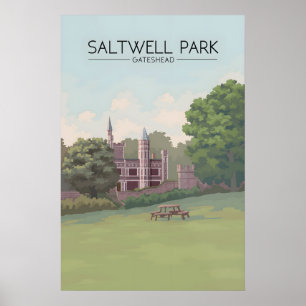 Póster Cartel de viaje a Saltwell Park Gateshead