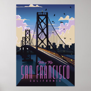 Póster Cartel de viaje a San Francisco