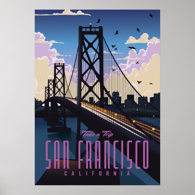 Póster Cartel de viaje a San Francisco (Frente)