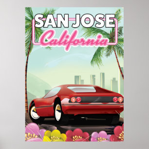Póster cartel de viaje a San Jose, California