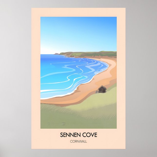 Póster Cartel de viaje a Sennen Cove Cornwall (Frente)