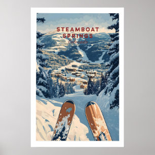 Póster Cartel de viaje a Steamboat Springs - Colorado 1