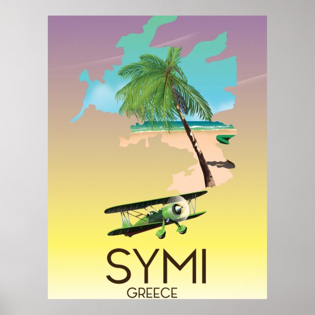 Póster Cartel de viaje a Symi Grecia (Frente)