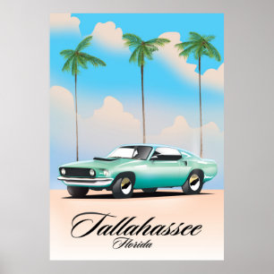 Póster Cartel de viaje a Tallahassee Florida.