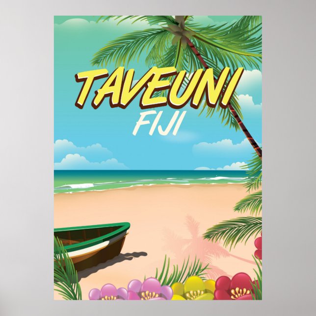 Póster Cartel de viaje a Taveuni Fiji (Frente)
