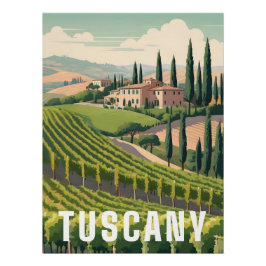 Póster Cartel de viaje a Toscana Italia