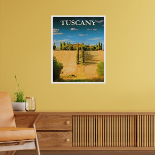 Póster cartel de viaje a Toscana, Italia