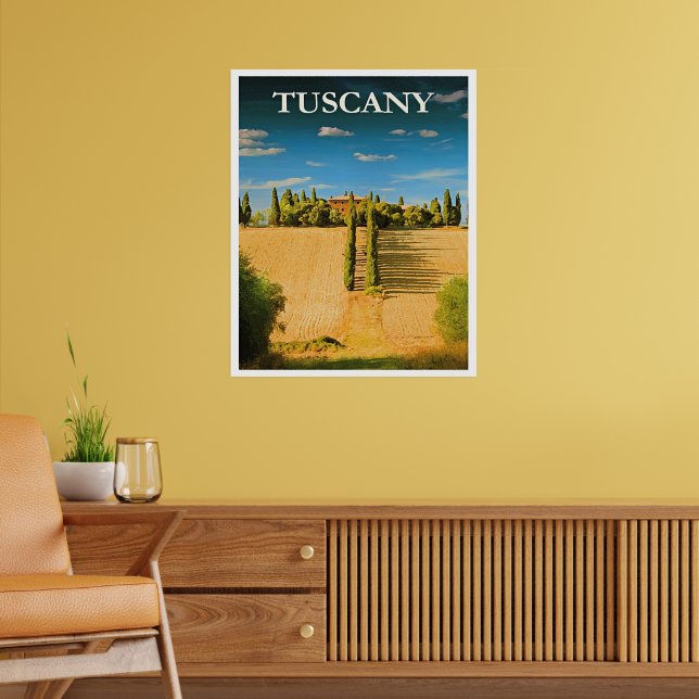 Póster cartel de viaje a Toscana, Italia (Salón 2)