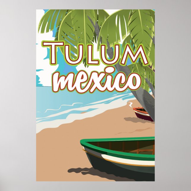 Póster cartel de viaje a Tulum, México (Frente)