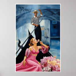 Póster cartel de viaje a Venecia, Italia