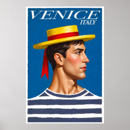 Póster Cartel de viaje a Venecia, Italia